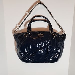 Coach Large Navy Patent Sophia 15915